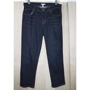 Eileen Fisher Womens 10 Mid Rise Dark Wash Straight Leg Organic‎ Cotton  Jeans